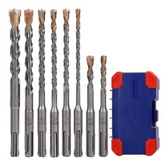 7 piece drill set with storage case and 6 pieces of hsl bit in it