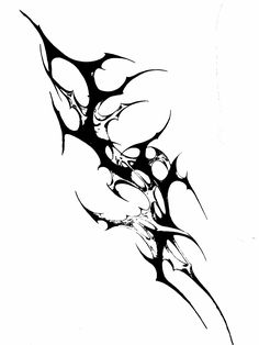 a black and white drawing of an abstract design