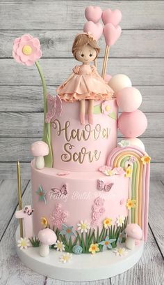 Two Birthday Cakes Side By Side, Princess Fairy Cake Ideas, First Birthday Cake Design For Girl, Birthday Cakes For Baby Girls 1st, Cake Ideas For Kids Girl, Cake Ideas For 1 Year Girl, Cake Designs For 1 Year Girl, Cute Girl Birthday Cakes, 1 Year Bday Cake