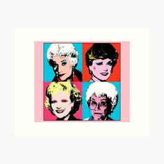 the golden girls pop art print on a brick wall