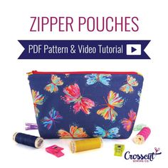 the zipper pouch pattern and video guide