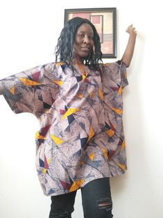 Kitenge African Fabric Mud cloth oversized kimono Handmade dress top made from 100% cotton fabric. On size fits most. Oversized Short Sleeve Poncho, Oversized Cotton Kaftan, Bohemian Cotton Top With Batwing Sleeves, Bohemian Cotton Tops With Batwing Sleeves, Oversized Cotton V-neck Tunic, Cotton Kaftan With Relaxed Fit And Kimono Sleeves, Multicolor Cotton Tunic Kimono, Short Sleeve Cotton Kaftan With Relaxed Fit, Free Size Cotton Kaftan With Short Sleeves