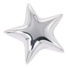 a silver star shaped object on a white background