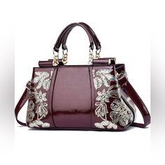 Nevenka Women Patent Handbag Purse. Brand New. Color: Burgundy/Gold. Last Picture Is To Shown How Much Cost In Other Site Contrast Dress, Party Handbags, Cheap Purses, Patent Leather Bag, Popular Handbags, Patent Leather Handbags, Office Bag, Leather Handbags Women, Designer Crossbody Bags