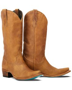 Lane Women's Emma Jane Western Boots - Snip Toe , Tan Cowgirl Silhouette, Classic Cowgirl, Lane Boots, Emma Jane, The Lane, Heel Caps, Rubber Heels, Toe Designs, Toffee