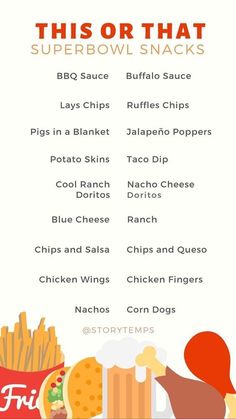 this or that super bowl snacks poster is perfect for any football fan in your life