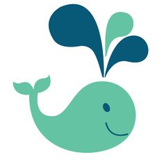 a blue whale with green leaves on it's tail