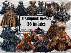 Steampunk Dresses, Journal Png, Steampunk Mode, Dress Clipart, Dress Png, Mode Steampunk, Steampunk Dress, Vintage Steampunk, The Only Exception