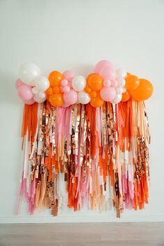 Ghoul Gang Backdrop-Backdrops-Oh My Darling Party Co Girls Just Wanna Be One Birthday, Bach Party Decorations, Backdrop Fringe, Streamer Wall, Orange Backdrop, Fringe Decor, Ghoul Gang, Ghouls Just Wanna Have Fun, Mums Birthday