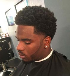 Taper Fade With Beard, Tapered Haircut Black, Taper Fade Afro, Temp Fade Haircut, Black Haircut Styles, Fade Men