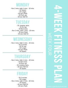 an image of a workout plan for the week