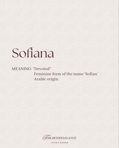 the cover of sofiana meaning devoted feminine form of the name sulfair