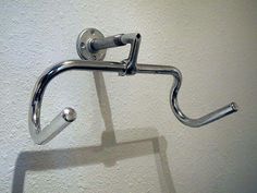 a metal handle is attached to the wall