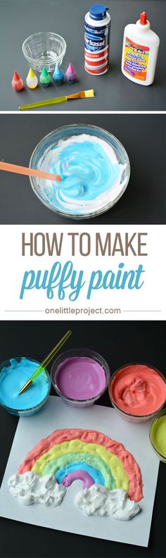 how to make puffy paint for kids and toddlers with this easy art project