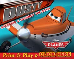 an orange and white plane with the words dusty on it