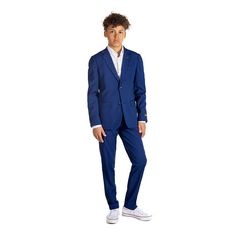 Get him looking sharp for any occasion, no hassle or fuss, with this Boys 10-16 OppoSuits Daily 2-Piece Suit Set - Dark Blue. Click on this KIDS APPAREL & SHOES GUIDE to find the perfect fit and more! Get him looking sharp for any occasion, no hassle or fuss, with this Boys 10-16 OppoSuits Daily 2-Piece Suit Set - Dark Blue. Click on this KIDS APPAREL & SHOES GUIDE to find the perfect fit and more! FEATURES 2-Piece set includes Jacket, pantsJacket: long sleeves, button closure, 1 functional pock Teen Boy Wedding Guest Outfit, Hoco Boys Outfits, Eli Outfits, Homecoming Boys Outfits, Boys Homecoming Outfits, Junior Groomsmen, Shoes Guide, Semi Formal Outfit, Daily 3