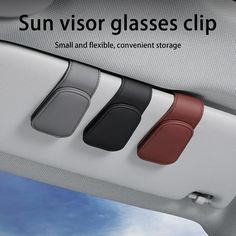 Description: It is the magnetic adsorption that makes the sunglasses holder very firm and stable. No more worry about the clip being unstable and eyeglasses falling off. You can hold different sizes of sunglasses, non-magnetic cards with this product because of the scientific and humanized design. Let it help you keep the interior of the car tidy and orderly. It is constructed of microfiber leather material. The length of this product is 9.5cm and width is 4.5cm. It is suitable for car sun visor Camper Van Interior, Sunglasses Organizer, Ticket Card, Visor Sunglasses, Car Visor, Sunglasses Holder, Hanger Clips, Ticket Holders, Product Promotion