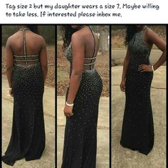 Black With Rhinestone Look T Strap Back Formal Wear Dresses, T Strap, Formal Wear, Colorful Dresses, Prom Dresses, Size 2, Prom, Womens Dresses, Dresses