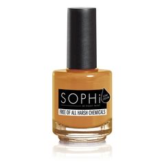 SOPHi allows health-conscious women to have a worry-free manicure. Non-toxic, virtually odorless nail polish that is better than 9 or 16 free, because it is free of ALL harsh chemicals! This water-based formula leaves nails healthy and doesn’t cause them to yellow or become brittle. Plus, SOPHi is cruelty-free + vegan. This matte mustard shade is the perfect complement to any mellow or ‘Not So Mellow’ mood. Leaves Nails, Fruit Recipes Healthy, Nails Healthy, Brittle Nails, Health Conscious, Painted Sticks, About Hair, Nail Lacquer, Toe Nails