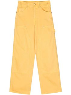 sunset yellow cotton denim seam detailing strap detailing rivet detailing logo patch to the rear high-waisted belt loops concealed fly and button fastening classic five pockets straight leg Sunset Yellow, Yellow Denim, Detailing Logo, Ulla Johnson, Patch Logo, Straight Leg Jeans, Leg Jeans, Womens Bottoms, Straight Leg