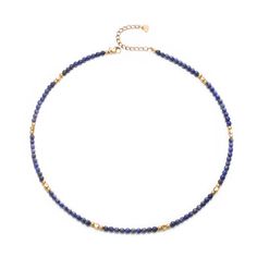 PRICES MAY VARY. ［Classic Design］We believe that these lapis lazuli are all gifts from nature. When we string these blue crystal and gold bead together, we get a simple and classic original beaded choker. Wearing it alone or layered it with other necklace are all very stylish, and will catch more eyes on you. Beaded jewelry is perfect for summer, beach, and vacation wear. ［Size Details］Dainty gold necklace for women length: 15.7"+2.3" (Adjustable). Beaded size: 3mm. Blue stone is the birthstone Elegant Gold Beaded Necklaces With Lapis Lazuli, Blue Lapis Lazuli Beaded Gemstone Necklaces, Lapis Lazuli Necklaces With Faceted Beads, Gold Lapis Lazuli Necklace With Faceted Beads, Necklace For Women Gold, Blue Faceted Lapis Lazuli Beaded Necklace, Lapis Lazuli Necklace, Vacation Wear, Handmade Beaded Necklaces