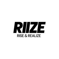 the rize logo is black and white on a white background, with the words rise & realize below it