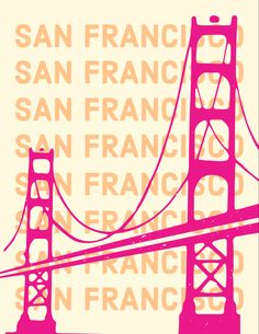 the golden gate bridge in san francisco, california is shown with words written below it