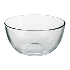 an empty glass bowl on a white background