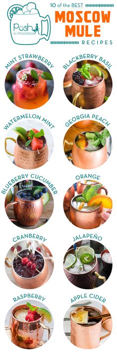 the moscow mule recipe is shown in this poster