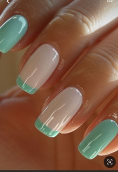 French Nail Art Elegant, Tiffany Blue Nails Design, Tiffany Blue Nails, Tiffany Nails, Manicure Nail Designs, Tiffany Art