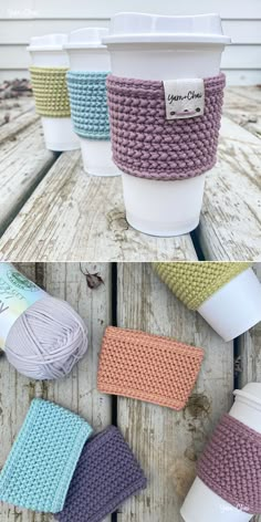 crochet coffee cozyies are the perfect way to keep your cup warm this winter