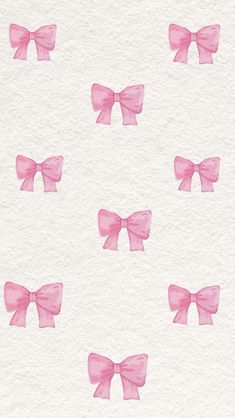 pink bows on white paper with watercolor effect