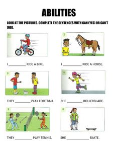 an activity sheet for children to learn how to ride their bikes and play with horses