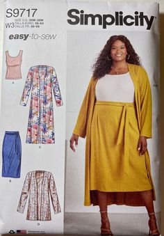 an image of a woman in a dress and jacket on the cover of a sewing pattern