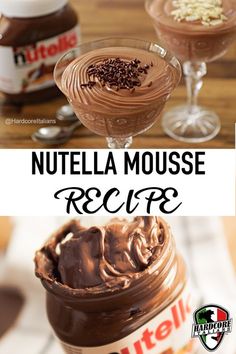 nutella mousse recipe with chocolate frosting and whipped cream