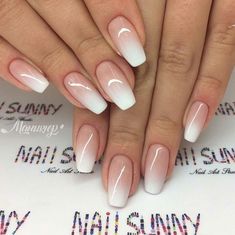 Unhas Square French Gel Nails, Full Set Nails, Ombre Acrylic, Unghie Sfumate, 2023 Nails, Bridal Nail Art, Ombre Acrylic Nails, Nail Art Wedding, Bride Nails