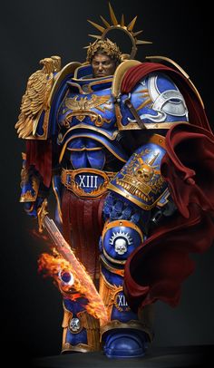 Roboute Guilliman, Warhammer Miniatures, Warhammer 40k Art, The Grim, Warhammer 40000, Monster Hunter, Space Marine