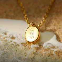 Be The Light - Dainty Pebble Necklace – faithbraceletco David Vs Goliath, Lit Meaning, Pebble Necklace, David And Goliath, Faith Jewelry, Be The Light, Detailed Necklace, Move Mountains, Christian Jewelry