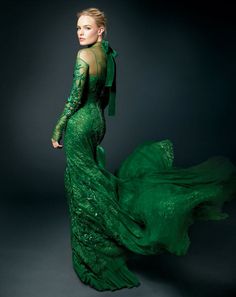 glam green dress by tom ford. Emerald Gown, Ellie Saab, Paolo Roversi, Emerald Green Dresses, Tim Walker, Naeem Khan, Kate Bosworth, Anna Sui