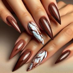 Builder Gel Nail Art, Brown Nail Ideas, Nail Ideas Trendy, Nail Tricks, Neutral Nail Designs, Sweet Nails, Quick Dry Nail Polish, Brown Nail, Brown Nails Design