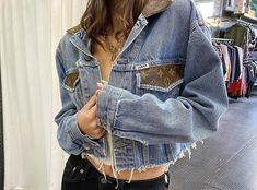 Reworked Clothes, Diy Denim Jacket, Diy Denim, Denim Jacket Patches, Altering Clothes, Double Denim, Denim Diy, Painted Denim, Jeans Diy