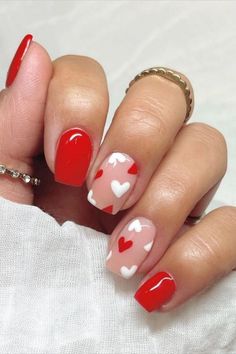 Valentine Nail Art, February Nails, Valentine Nails, Heart Nail, Colorful Nails, Nail Designs Valentines, Her Nails, Dipped Nails