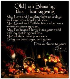 an old irish blessing for thanksgiving