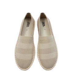 Fabric Espadrilles. Lined Detail On The Upper. Jute Sole. Available In Several Colours. Zara Loafers, Embroidered Loafers, Blue Suede Loafers, Black Brogues, Brown Suede Loafers, Zara Sneakers, Fur Sneakers, Sneakers Multicolor, Two Strap Sandals