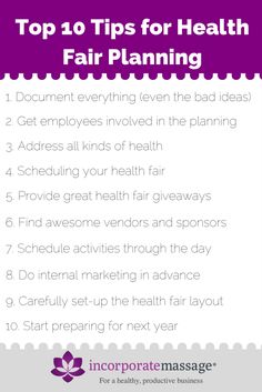 10 Best Practices for Health Fair Planning  Company health fairs are a perfect way to underline the importance of healthy lifestyles, disease prevention, and injury rehabilitation in the workplace.  In this article, we'll cover the top 10 ideas for putting on a well-rounded office health fair. Avocado Smoothie Recipe, Wellness Challenge, Wellness Coaching, Healthy Lifestyles, Plant Based Dinner