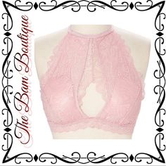 Product Description: Sweet Lace Lends A Dash Of Romantic Charm To Your Top Drawer Selection In This Bralette That Boasts A Plunging Neckline. Adjustable Strap Removable Light Padding 2-Hook And Eye Closure 90% Nylon / 10% Spandex Hand Wash; Hang Dry Pink Feminine Bra For Wedding, Feminine Delicate Lace Bra For Party, Feminine Party Bra, Elegant Pink Summer Bra, Fitted Pink Bra For Wedding, Pink Lace Trim Bra For Wedding, Pink Feminine Wedding Bra, Wedding Bra With Lace Trim In Pink, Wedding Bra With Pink Lace Trim