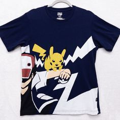 a t - shirt with the image of pikachu on it