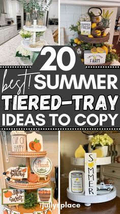 summer tiered-tray ideas, summer tiered tray decor ideas, tiered tray ideas Summer Tiered Tray Decor Ideas, Summer Bbq Decorations, Organize My Kitchen, Tiered Tray Decor Ideas, Summer Tiered Tray Decor, Tray Decor Ideas, Farmhouse Summer Decor, Summer Outdoor Decor