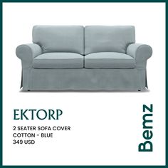 an advertisement for a two seat sofa cover