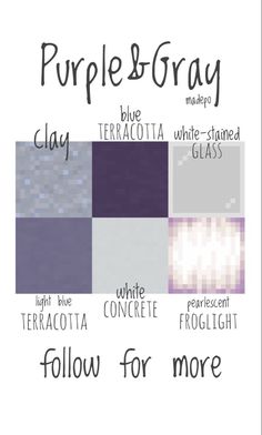 the words purple and gray are in different colors